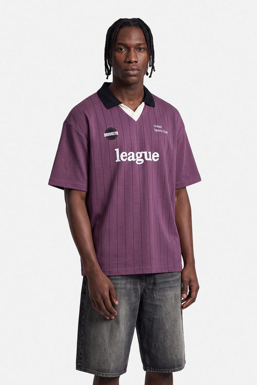 League Stripes Oversized Polo T-Shirt