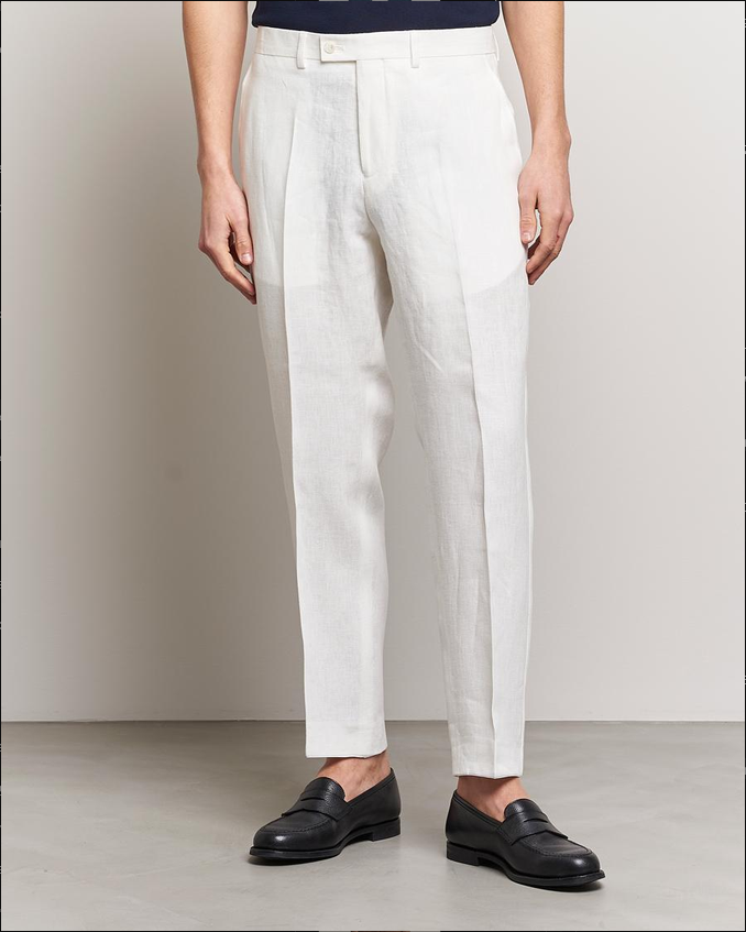 Men's White Linen Pants